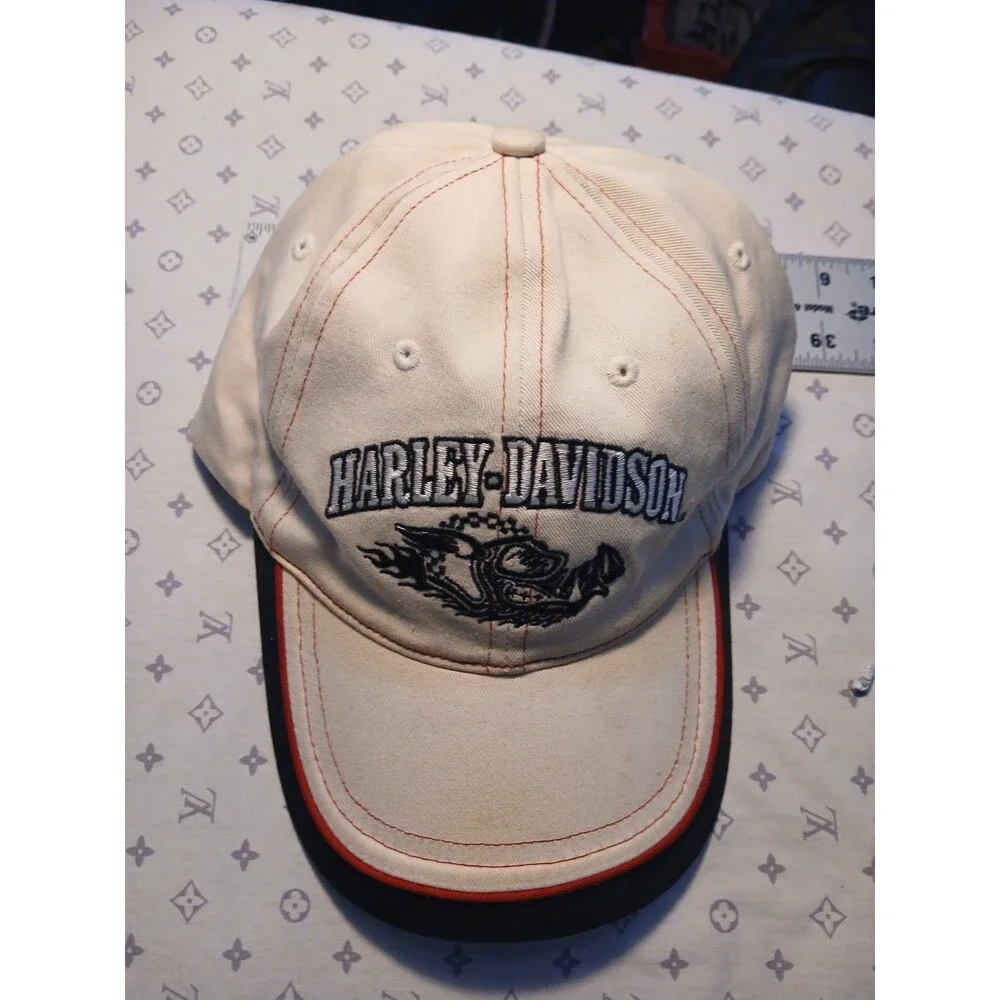 Harley Davidson Baseball Hat 2005 Adjustable Beige/Black